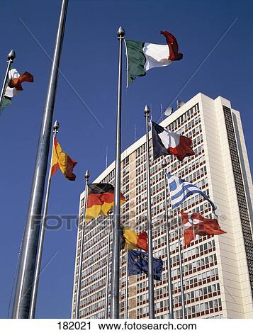 Flags in front of building, City of Luxembourg, Luxembourg View Large Photo Image Stock Image - Flags in front of building, City of Luxembourg, Luxembourg . Fotosearch