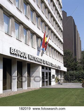 Stock Photo - Flags on front of building, City of Luxembourg, Luxembourg . Fotosearch