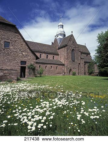 Flowers blooming in front of monastery, Amelungsborn Monastery, Germany View Large Photo Image Stock Photo - Flowers blooming in front of monastery, Amelungsborn Monastery, Germany . Fotosearch