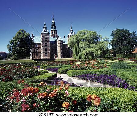 Formal garden in front of palace, Rosenborg Castle, Copenhagen, Denmark View Large Photo Image Stock Photo - Formal garden in front of palace, Rosenborg Castle, Copenhagen, Denmark . Fotosearch