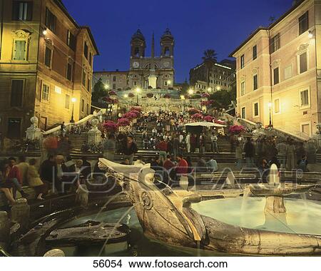 Fountain illuminated at dusk, Rome, Italy, Europe View Large Photo Image Picture - Fountain illuminated at dusk, Rome, Italy, Europe . Fotosearch