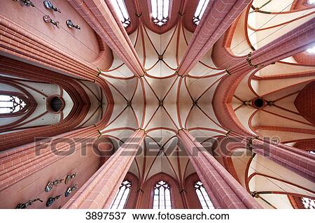Stock Photo - Frankfurt Cathedral, Germany, worm's eye view . Fotosearch