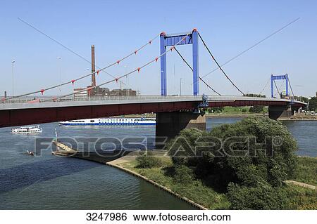 Stock Photograph - Friedrich Ebert Bridge in Duisburg, Germany . Fotosearch