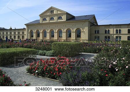 Garden in front of the royal stables (Schweriner Marstall), Schwerin, Germany  View Large Photo Image Stock Image - Garden in front of the royal stables (Schweriner Marstall), Schwerin, Germany . Fotosearch