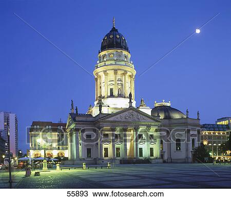 Stock Image - Gendarmenmarkt illuminated at night, Berlin, Germany, Europe . Fotosearch