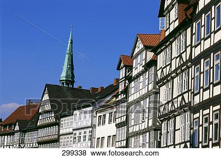 Half timbered houses in town, Hannover, Lower Saxony, Germany View Large Photo Image Stock Photo - Half timbered houses in town, Hannover, Lower Saxony, Germany . Fotosearch