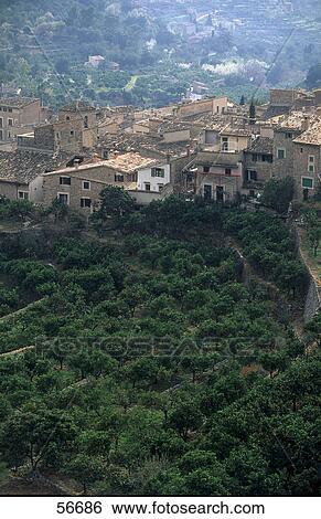 High angle view of a village View Large Photo Image Stock Photograph - High angle view of a village . Fotosearch