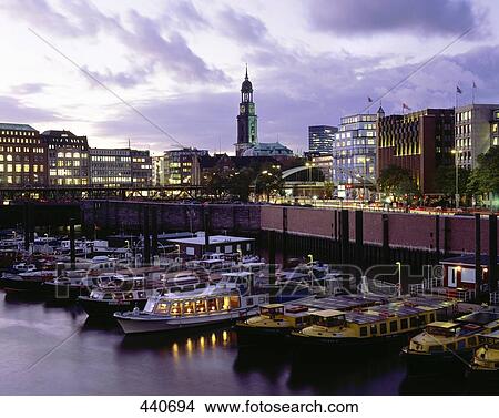 High angle view of boats at harbor, Hamburg, Germany View Large Photo Image Picture - High angle view of boats at harbor, Hamburg, Germany . Fotosearch