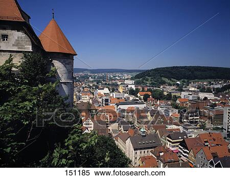 Stock Photography - High angle view of town, Germany . Fotosearch