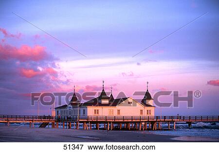 House on beach, Ahlbeck Pier, Usedom Island, Germany View Large Photo Image Stock Photo - House on beach, Ahlbeck Pier, Usedom Island, Germany . Fotosearch