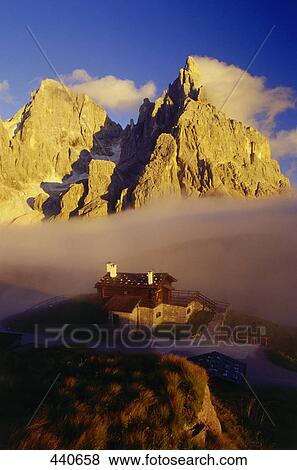 Stock Photo - Hut on hill, Trentino-Alto Adige, Italy . Fotosearch