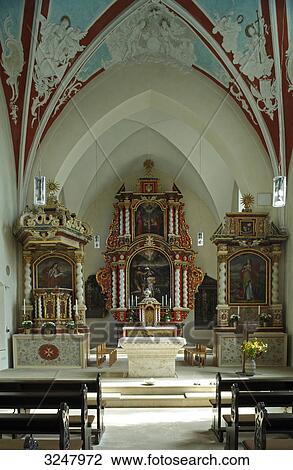 Interior view of a church, Rieste, Germany View Large Photo Image Stock Image - Interior view of a church, Rieste, Germany . Fotosearch