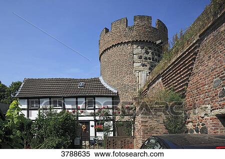 Stock Photography - Kroetschenturm, Zons, Dormagen, North Rhine-Westphalia, Germany, Europe . Fotosearch