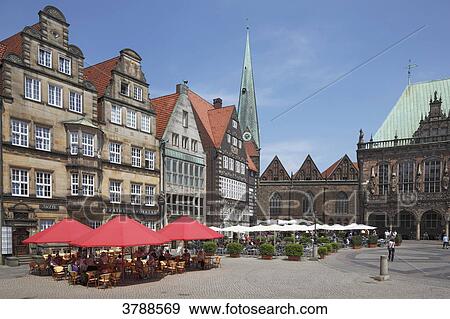 Stock Photo - Liebfrauenkirche and town hall, Bremen, Germany, Europe . Fotosearch