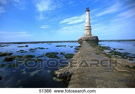 Stock Photograph - Lighthouse at coast, Phare de Cordouan, France . Fotosearch