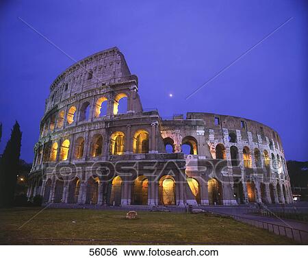 Stock Photograph - Low angle view of ancient roman ruin, Colosseum Arena, Rome, Italy, Europe . Fotosearch