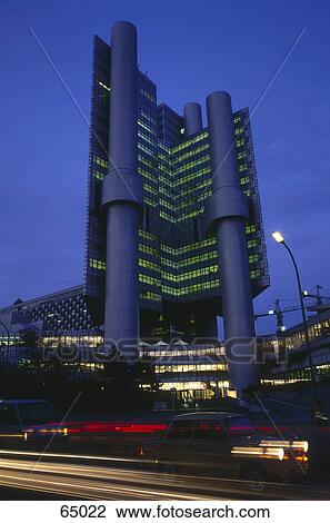 Low angle view of bank lit up at night, Hypovereinsbank, Munich, Bavaria, Germany View Large Photo Image Stock Image - Low angle view of bank lit up at night, Hypovereinsbank, Munich, Bavaria, Germany . Fotosearch