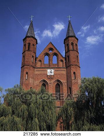 Stock Photography - Low angle view of cathedral, Brandenburg, Germany . Fotosearch