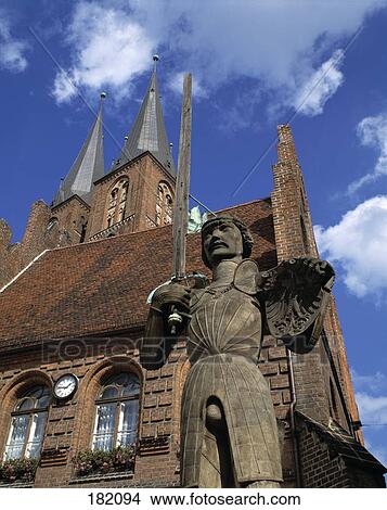 Low angle view of statue, Roland statue, Stendal, Saxony-Anhalt, Germany View Large Photo Image Picture - Low angle view of statue, Roland statue, Stendal, Saxony-Anhalt, Germany . Fotosearch