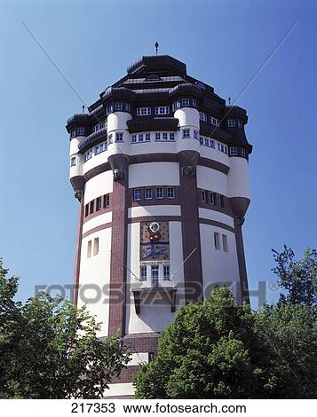 Low angle view of tower against clear blue sky, Germany View Large Photo Image Stock Image - Low angle view of tower against clear blue sky, Germany . Fotosearch