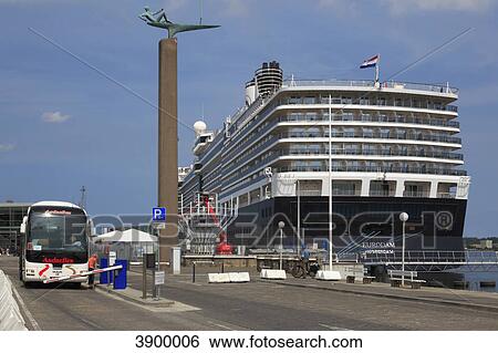 Stock Photograph - Luxury liner in harbour, Kiel, Schleswig-Holstein, Germany, Europe . Fotosearch