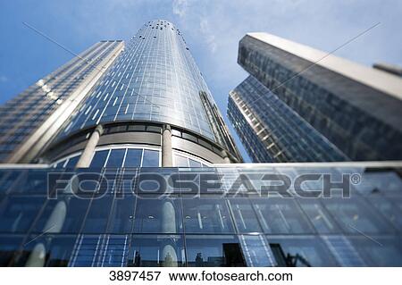 Stock Photo - Main Tower, Frankfurt am Main, Germany, worm's eye view . Fotosearch