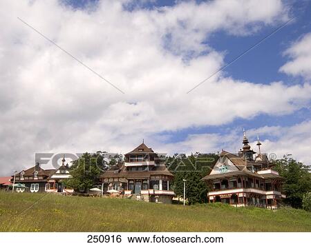 Mamenka hotel with Pustevny tourist resort, Moravia, Czech Republic  View Large Photo Image Stock Photograph - Mamenka hotel with Pustevny tourist resort, Moravia, Czech Republic . Fotosearch