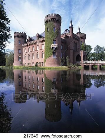 Moat surrounding castle, Bedburg-Hau, Germany View Large Photo Image Stock Photo - Moat surrounding castle, Bedburg-Hau, Germany . Fotosearch