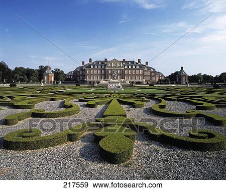 Stock Photo - Moated castle and palce garden, Nordkirchen, Germany . Fotosearch