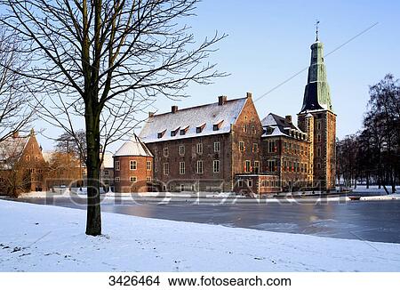 Picture - Moated castle Raesfeld, Muensterland, North Rhine-Westphalia, Germany, Europe . Fotosearch
