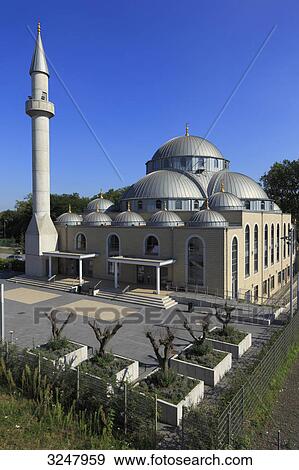 Stock Photo - Mosque in Duisburg, Germany, high angle view . Fotosearch