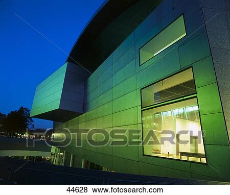 Museum lit up at night, Vincent Van Gogh Museum, Amsterdam, Netherlands View Large Photo Image Stock Photo - Museum lit up at night, Vincent Van Gogh Museum, Amsterdam, Netherlands . Fotosearch