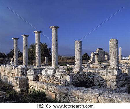 Stock Photography - Old ruins of a temple, Temple Of Apollo Hylates, Limassol District, Kourion, Cyprus . Fotosearch