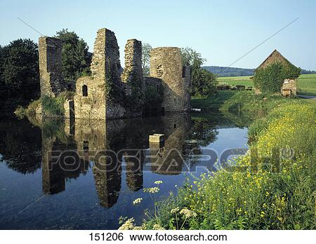 Stock Photograph - Old ruins of castle, Lindlar, Bergisches Land Nature Park, North Rhine-Westphalia, Germany . Fotosearch