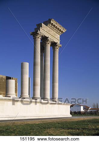 Old ruins of columns against blue sky, Xanten, North Rhine-Westphalia, Germany View Large Photo Image Stock Photography - Old ruins of columns against blue sky, Xanten, North Rhine-Westphalia, Germany . Fotosearch