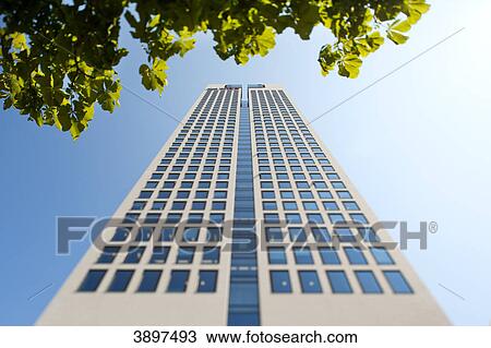 Stock Image - Opernturm, Frankfurt am Main, Germany, worm's eye view . Fotosearch