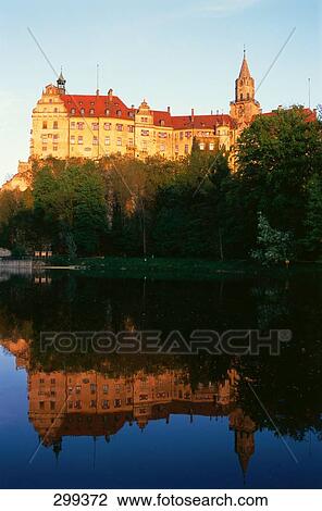 Palace at lakeside, Danube River, Sigmaringen, Baden-Wurttemberg, Germany View Large Photo Image Stock Image - Palace at lakeside, Danube River, Sigmaringen, Baden-Wurttemberg, Germany . Fotosearch