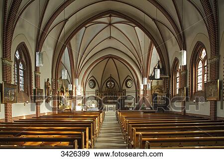 Stock Photo - Parish Church Saint Aloysius, Nortrup, Lower Saxony, Germany, Europe . Fotosearch