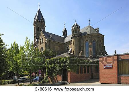 Parish church Saint Nikolaus, Bensberg, Bergisch Gladbach, North Rhine-Westphalia, Germany, Europe View Large Photo Image Stock Photograph - Parish church Saint Nikolaus, Bensberg, Bergisch Gladbach, North Rhine-Westphalia, Germany, Europe . Fotosearch