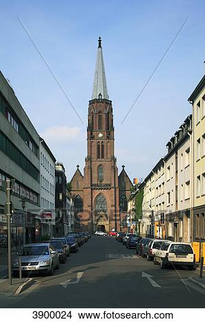 Picture - Parish church Saint Stephan, Krefeld, North Rhine-Westphalia, Germany, Europe . Fotosearch