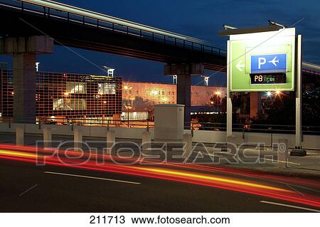 Parking sign lit up at roadside, Frankfurt, Hesse, Germany View Large Photo Image Stock Image - Parking sign lit up at roadside, Frankfurt, Hesse, Germany . Fotosearch