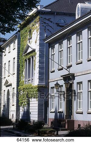 Stock Photograph - Patrician houses in a row, Palmaille, Hamburg, Germany . Fotosearch