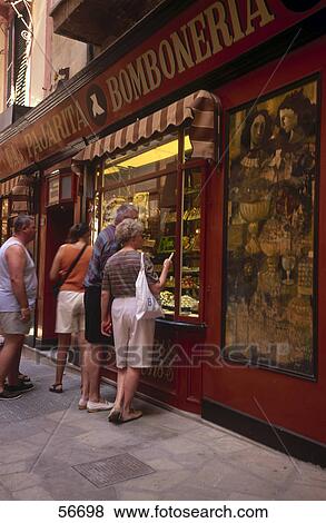 People at sweet shop, Palma, Majorca, Balearic Islands, Spain View Large Photo Image Stock Photo - People at sweet shop, Palma, Majorca, Balearic Islands, Spain . Fotosearch
