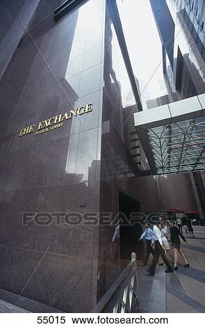 Stock Photography - People in stock exchange building, Singapore . Fotosearch