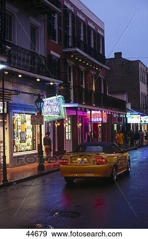 People walking at shopping street, Bourbon Street, New Orleans, Louisiana, USA View Large Photo Image Stock Photo - People walking at shopping street, Bourbon Street, New Orleans, Louisiana, USA . Fotosearch