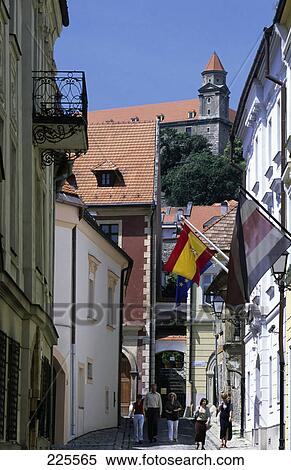 People walking in street, Bratislava, Slovakia View Large Photo Image Stock Photography - People walking in street, Bratislava, Slovakia . Fotosearch
