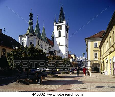 People walking on walkway, Litomerice, North Bohemia, Czech Republic View Large Photo Image Stock Image - People walking on walkway, Litomerice, North Bohemia, Czech Republic . Fotosearch