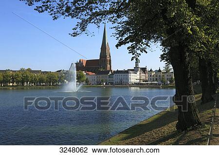 Stock Image - Pfaffen pond, Schwerin, Germany . Fotosearch