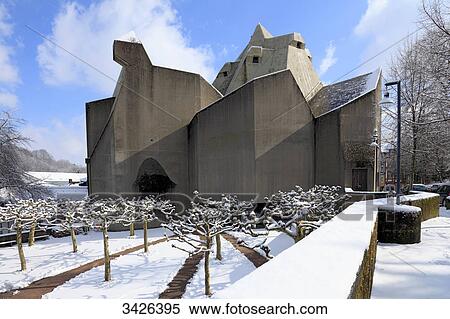 Stock Photography - Pilgrimage Cathedral Maria Koenigin des Friedens, Velbert, North Rhine-Westphalia, Germany, Europe . Fotosearch