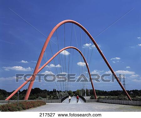 Stock Photo - Polonyi bridge at trade park, Gelsenkirchen, Germany . Fotosearch